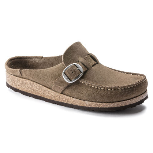 Birkenstock Women's Buckley Suede Leather - Gray Taupe (Narrow Width) - 1019490 - Angle