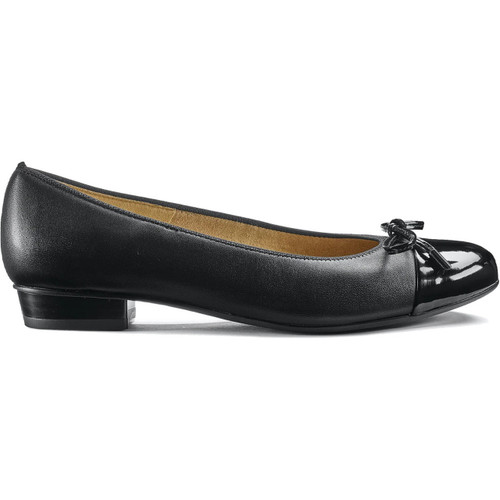 Ara Women's Belinda Bow - Black Leather w/Black Patent Toe - 12-43721-79 - Profile