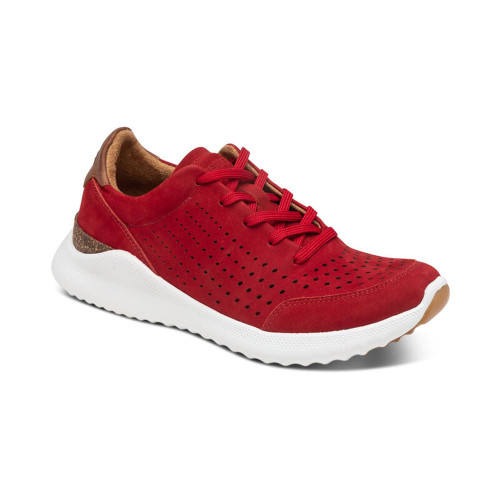 Aetrex Women's Laura Arch Support Sneakers - Red - AS158 - Angle