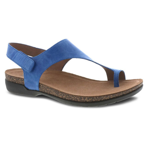 Dansko Women's Reece Sandal - Blue Waxy Burnished - 6024-545300 - Angle