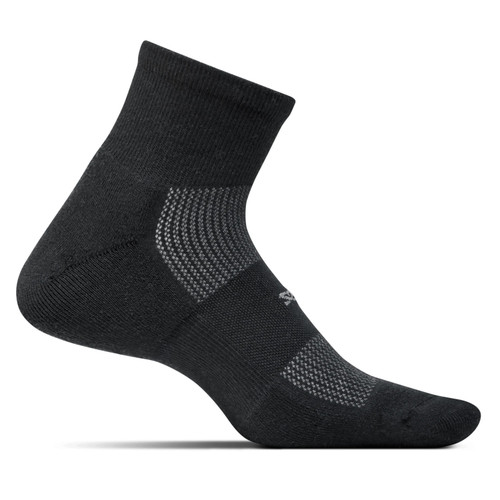 Feetures High Performance Ultra Light Cushion Quarter Socks - Black