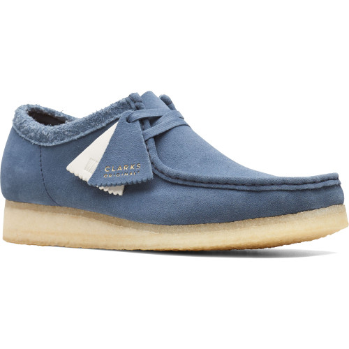 Clarks Men's Wallabee - Blue Suede - 26166306 - Angle