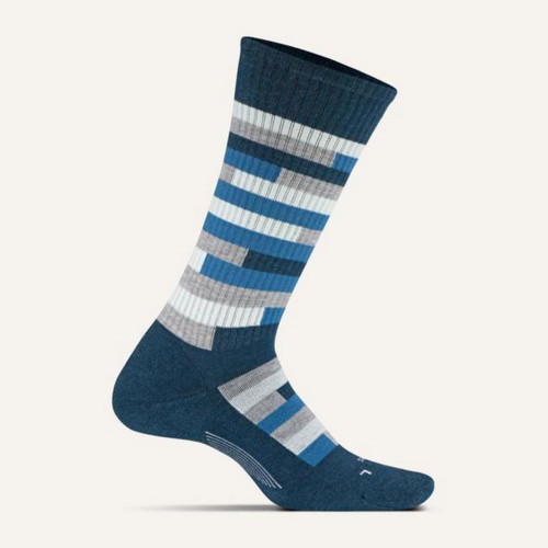 Feetures Men's Digital Camo Cushion Crew Sock - Digcamo Navy - LM10450 - Profile